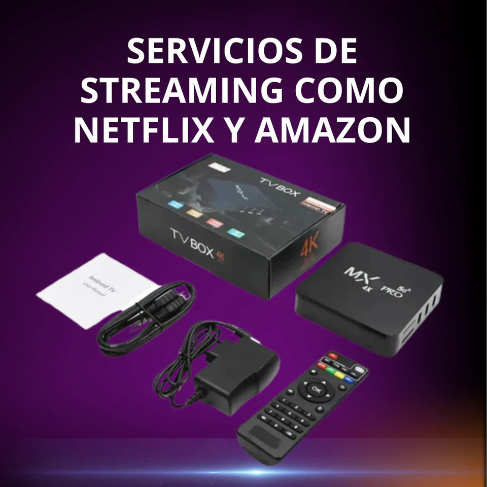 Mx Pro TV Box Max® | Decodificador 4 k Original + Control + MAGISTV 12000 Canales Nacionales e Internacionales
